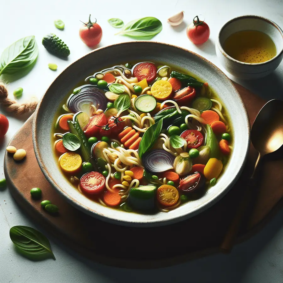 Sopa minestrone con verduras de temporada