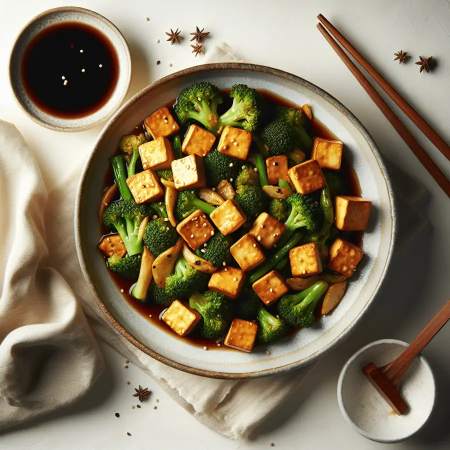 Stir-fry de tofu y brócoli