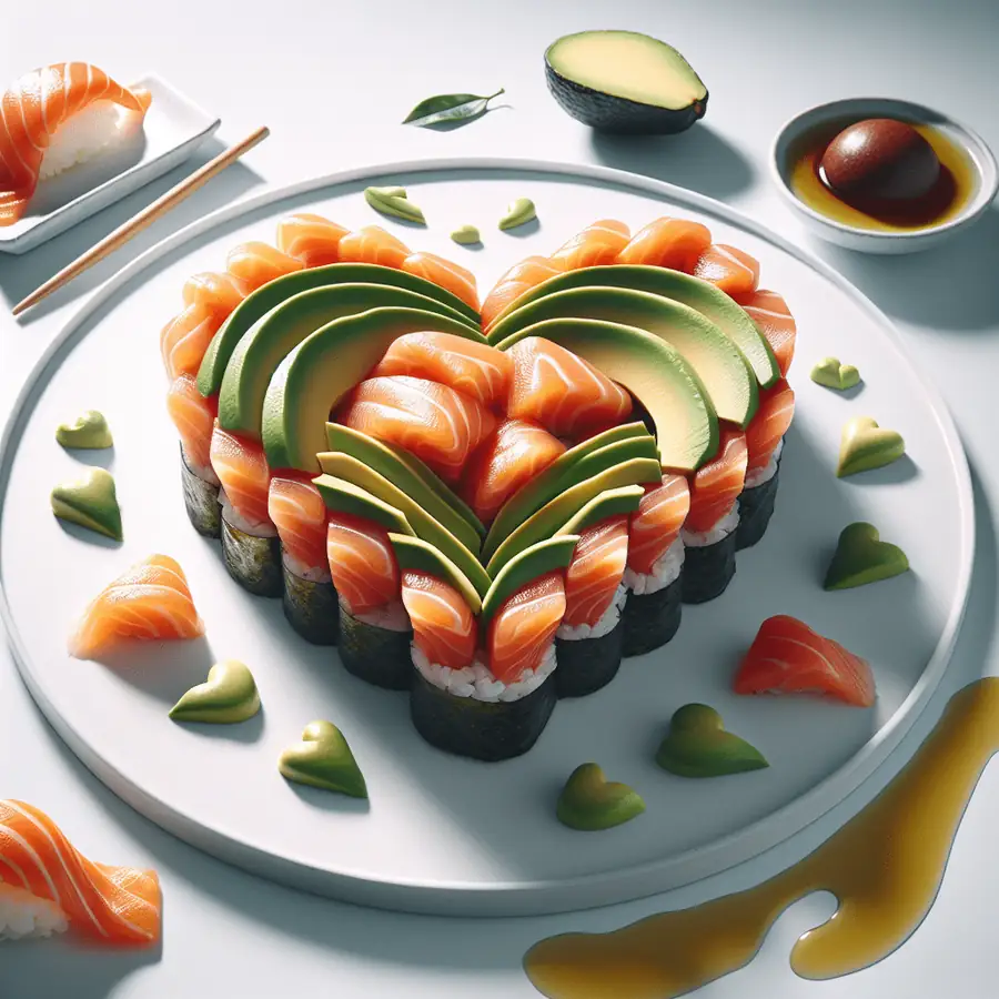 Sushi de Corazón con Salmón y Aguacate