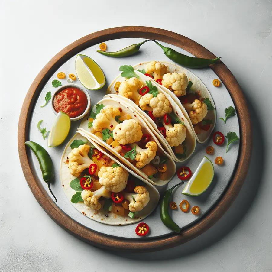 Tacos de coliflor al pastor