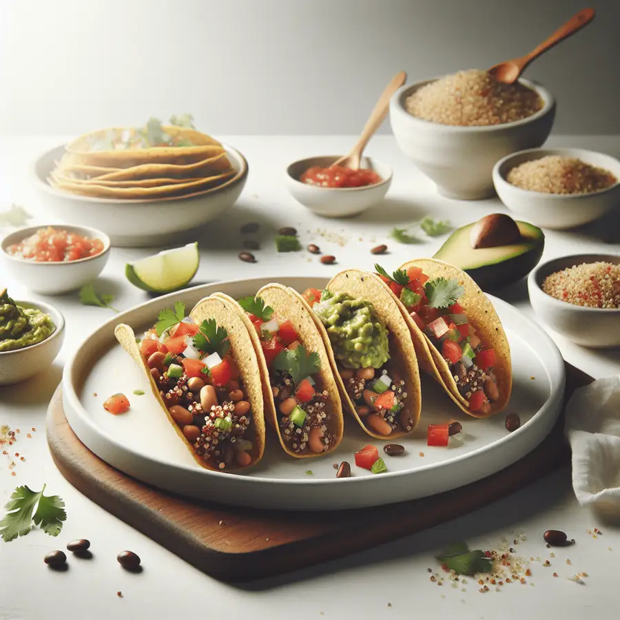 Tacos de quinoa y frijoles