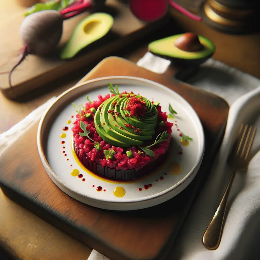 Tartar de remolacha y aguacate