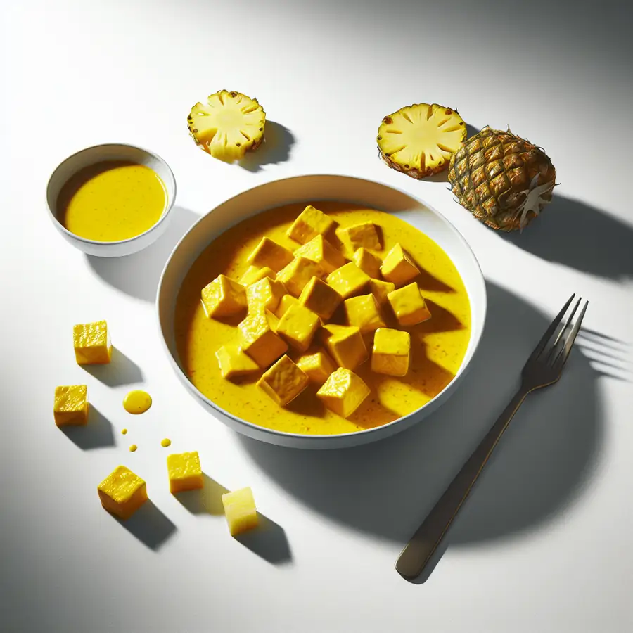 Tofu al curry con piña