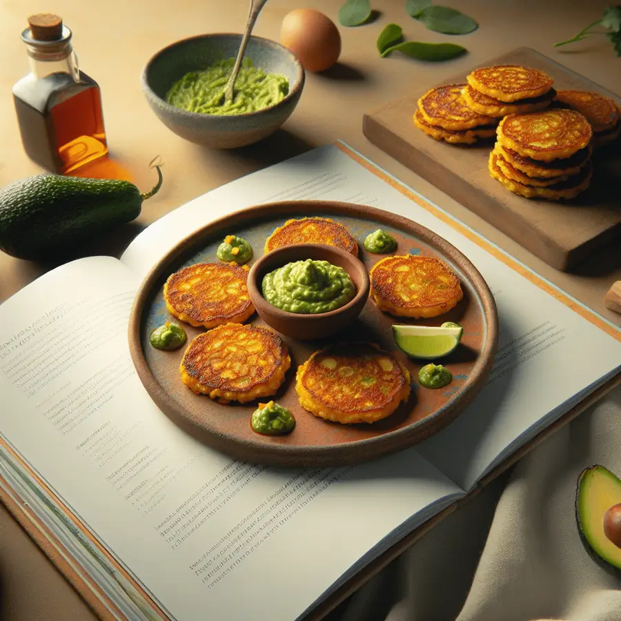 Tortitas de maíz con salsa de aguacate