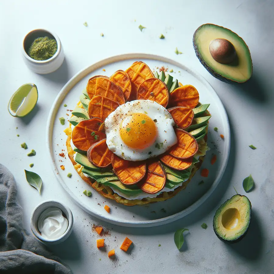 Tostada de Camote con Huevo y Aguacate