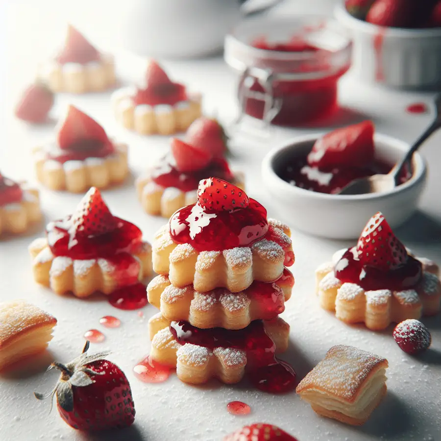 Tostadas Francesas Miniatura con Mermelada de Fresa