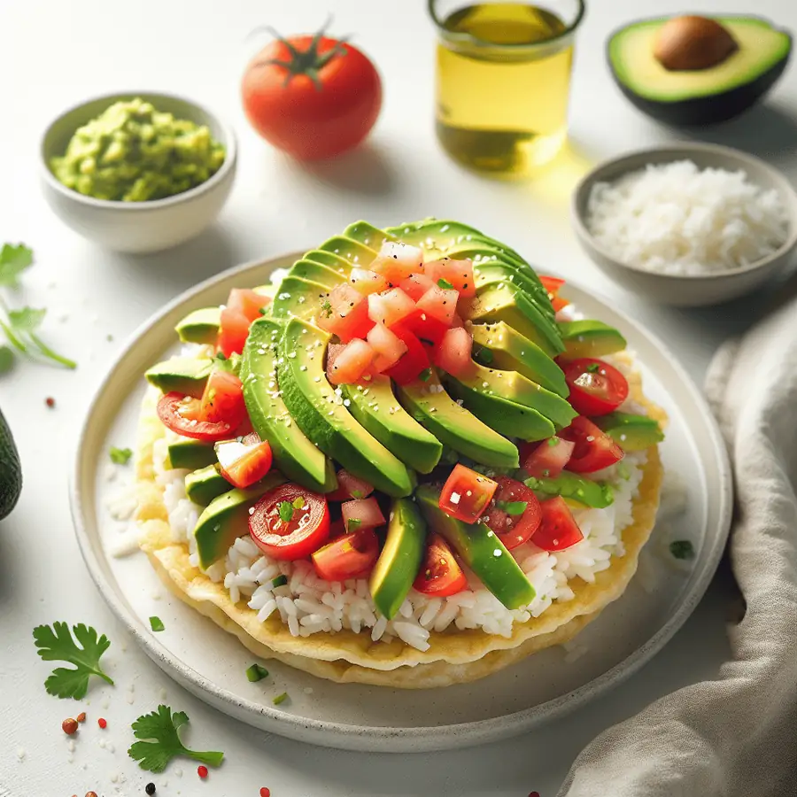 Tostadas de Arroz con Aguacate y Tomate