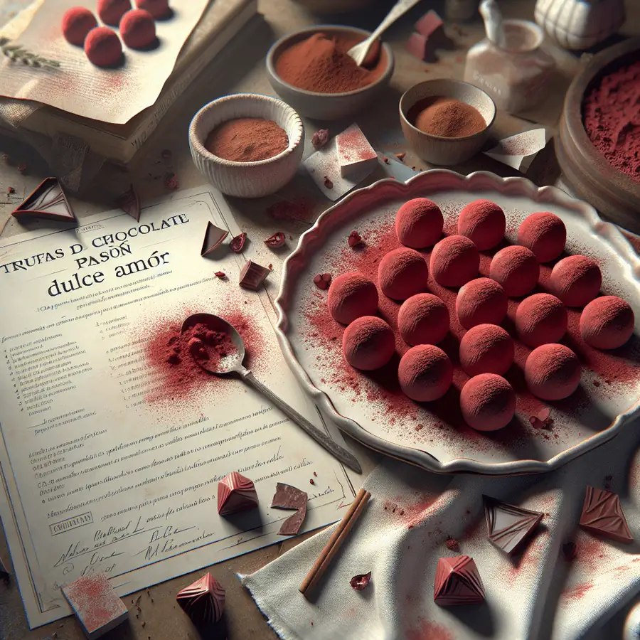 Trufas de Chocolate Rojo Pasión: Dulce Amor