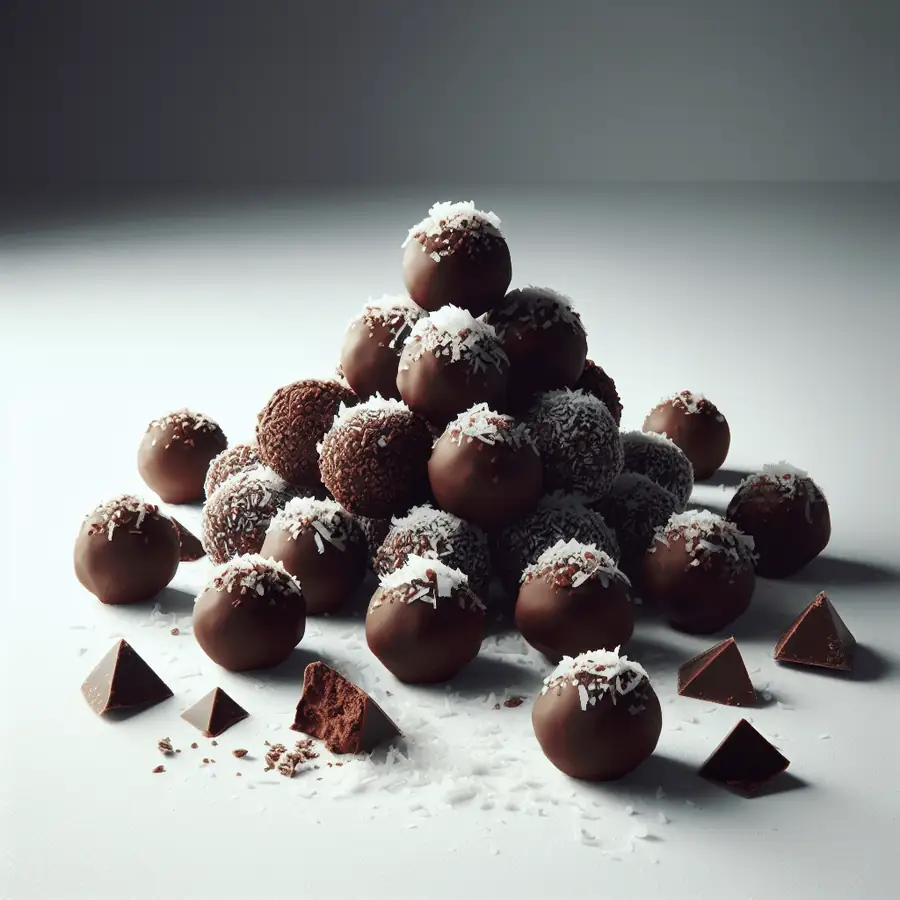 Trufas de chocolate y coco