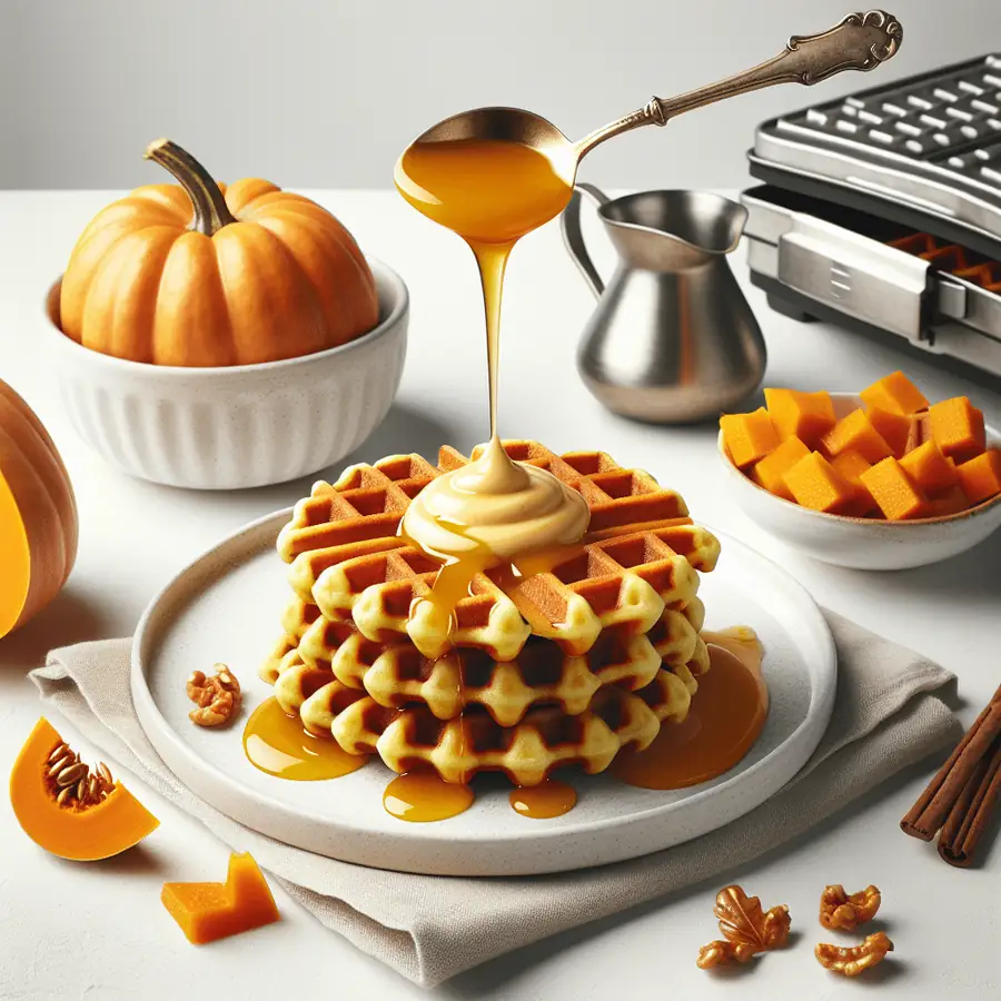 Waffles de Calabaza con Crema de Maple