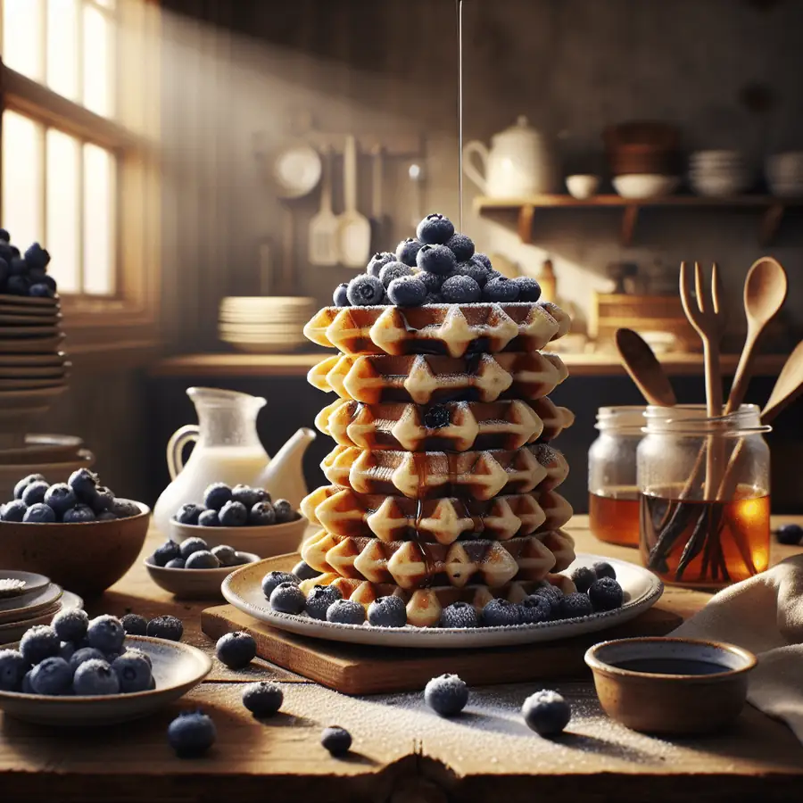 Waffles de Vainilla y Arándanos