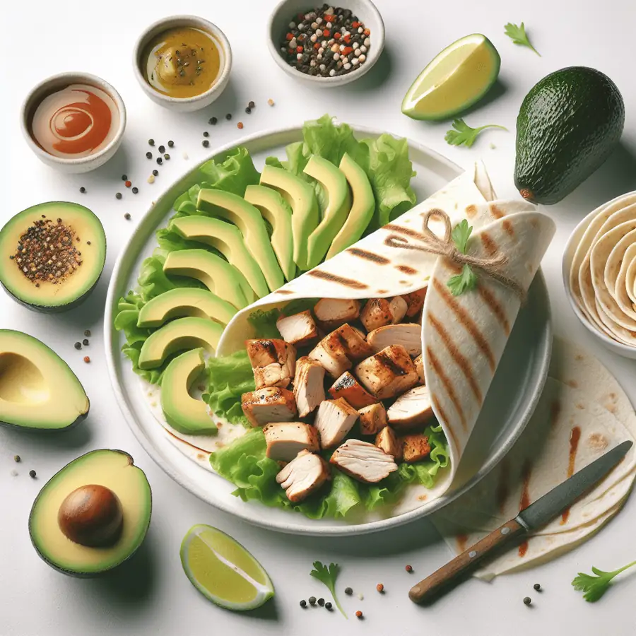 Wraps de pollo y aguacate